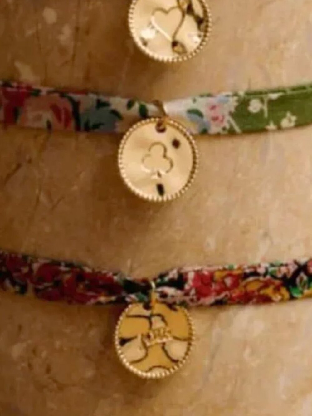 NEW Sezane Floral Fabric Bracelet set (2pcs)